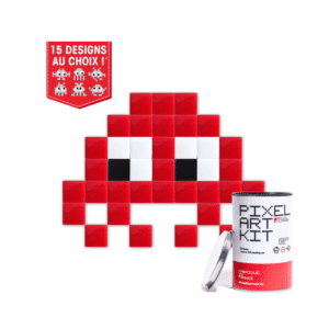Kit DIY Pixel Art - Little Alien Reddy - Rouge, Kubbick, vue de face sur fond blanc
