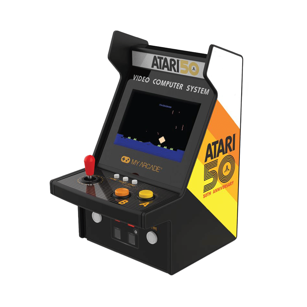 Mini Borne D'arcade - Jeux Rétro Gaming - ATARI (100 Jeux), Kubbick, vue de côté sur fond blanc