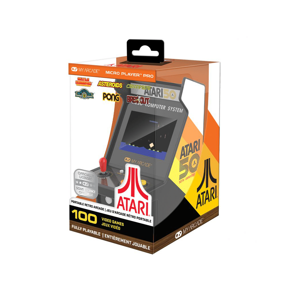 Mini Borne D'arcade - Jeux Rétro Gaming - ATARI (100 Jeux), Kubbick, vue de côté sur fond blanc