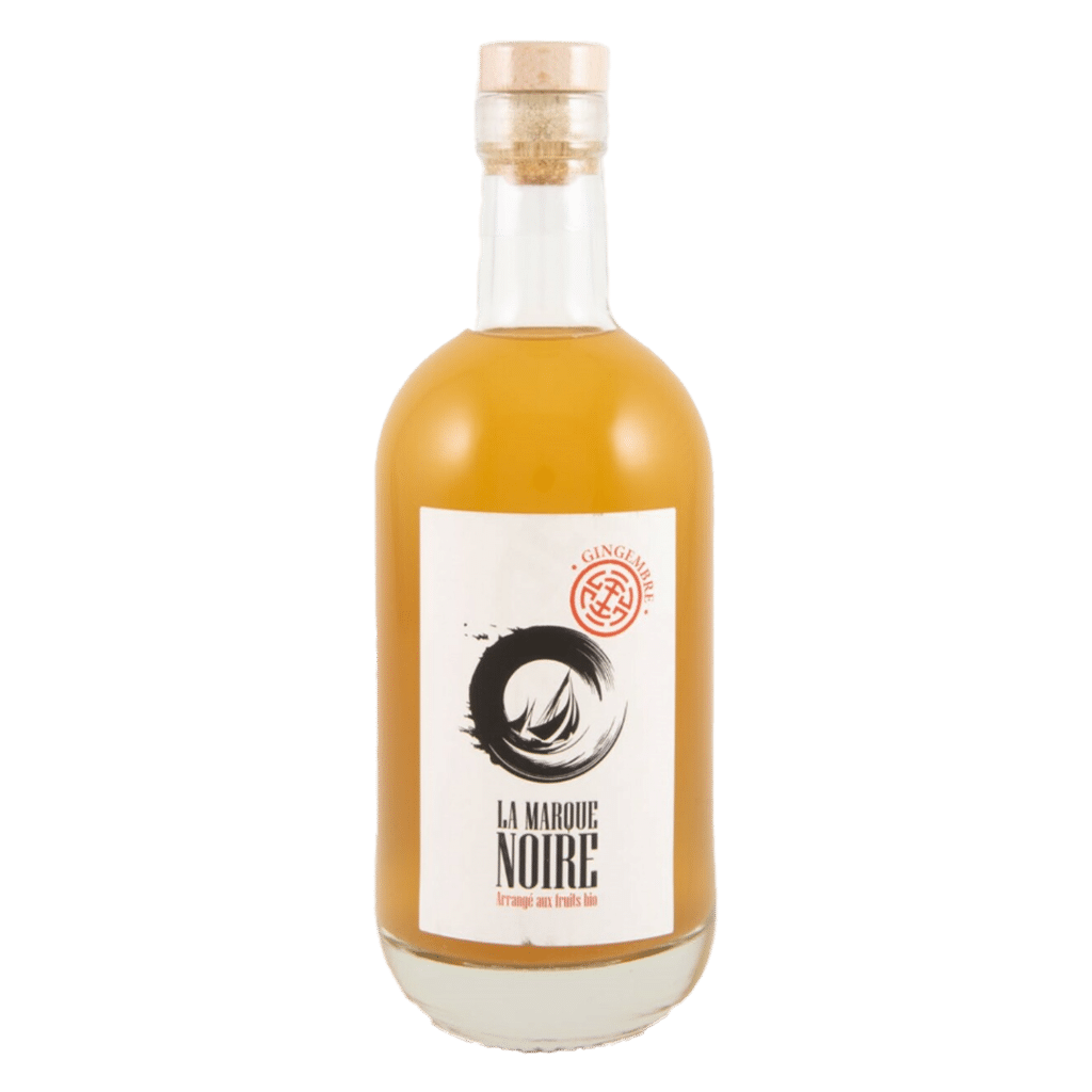 Spiritueux – Rhum arrangé Gingembre – 70 cl – La Marque Noire - Vu de face sur fond blanc