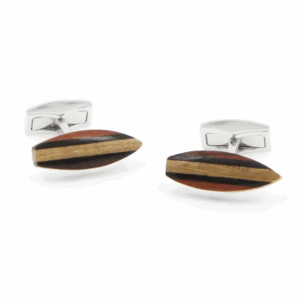 Boutons de manchette Surf Parlementia – Bois -The Nines - Vus de face sur fond blanc