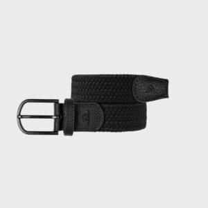 Une ceinture "All black" tressé élastique Billybelt, vue de face sur fond blanc