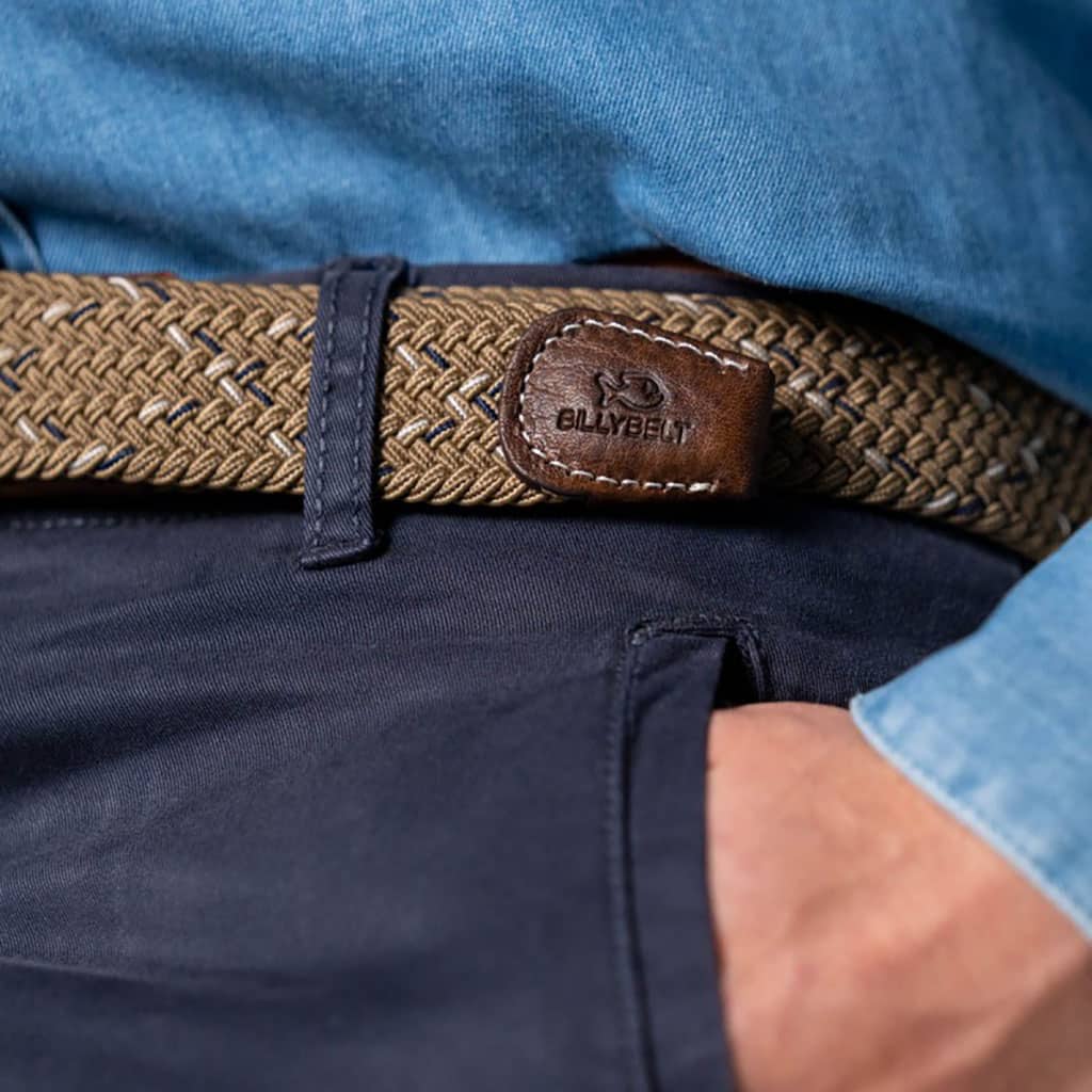 Une ceinture "Kilimandjaro" tressé élastique Billybelt, ambiance porté