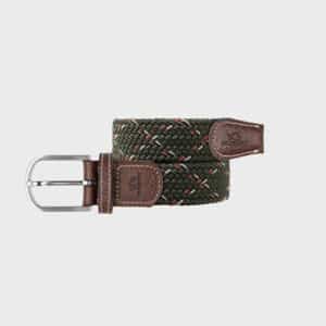 Une ceinture la "Tanzanie" tressé élastique, vue de face sur fond blanc