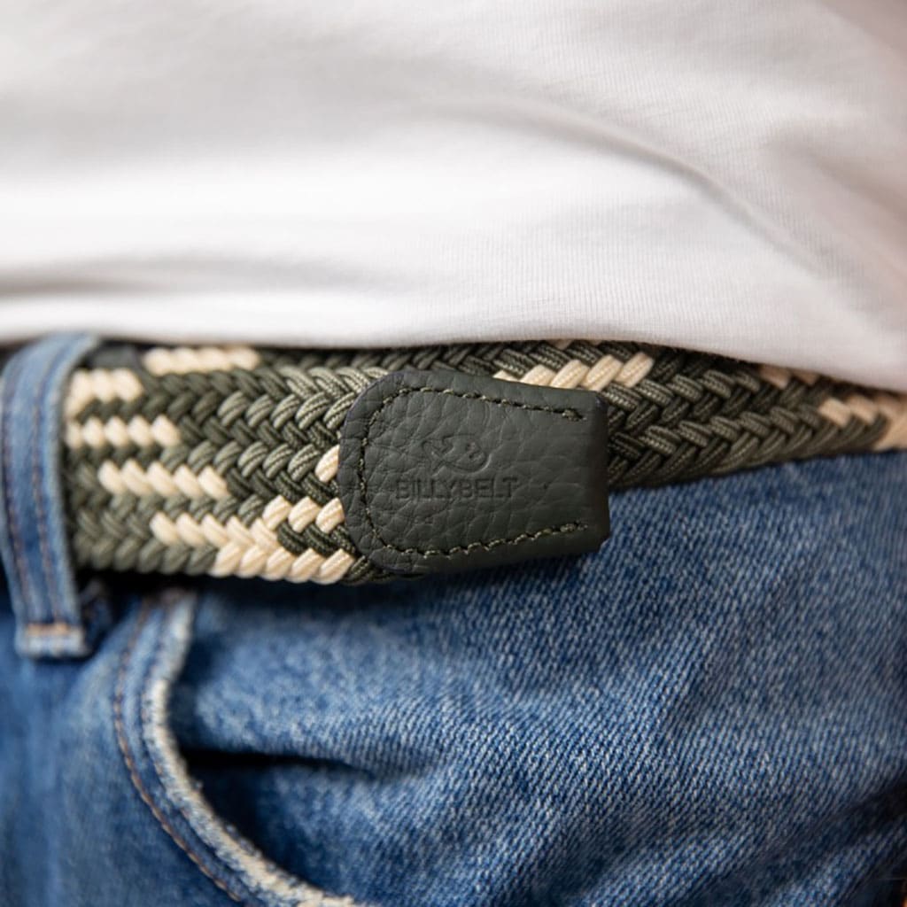 Une ceinture tressé élastique "Amazonie 2" Billybelt, ambiance porté