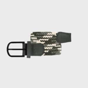 Une ceinture tressé élastique "Amazonie 2" Billybelt, vue de face sur fond blanc