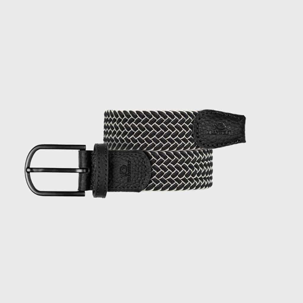 Une ceinture tressé élastique "Haka" Billybelt, vue de face sur fond blanc