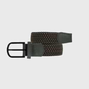 Une ceinture tressé élastique "Sherwood" Billybelt, vue de face sur fond blanc