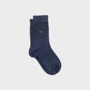 Une paire de chaussette en coton bleu chiné Billybelt, vue de face sur fond blanc