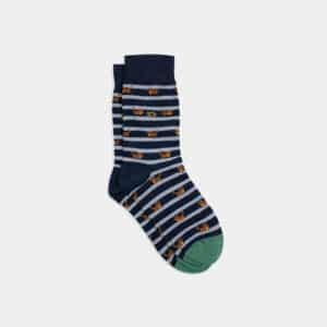 Une paire de chaussettes en coton peigne chat Billybelt, vue de face sur fond blanc