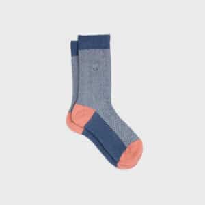 Une paire de chaussettes en coton peigné chevrons "disko" Billybelt, Vue de face sur fond blanc