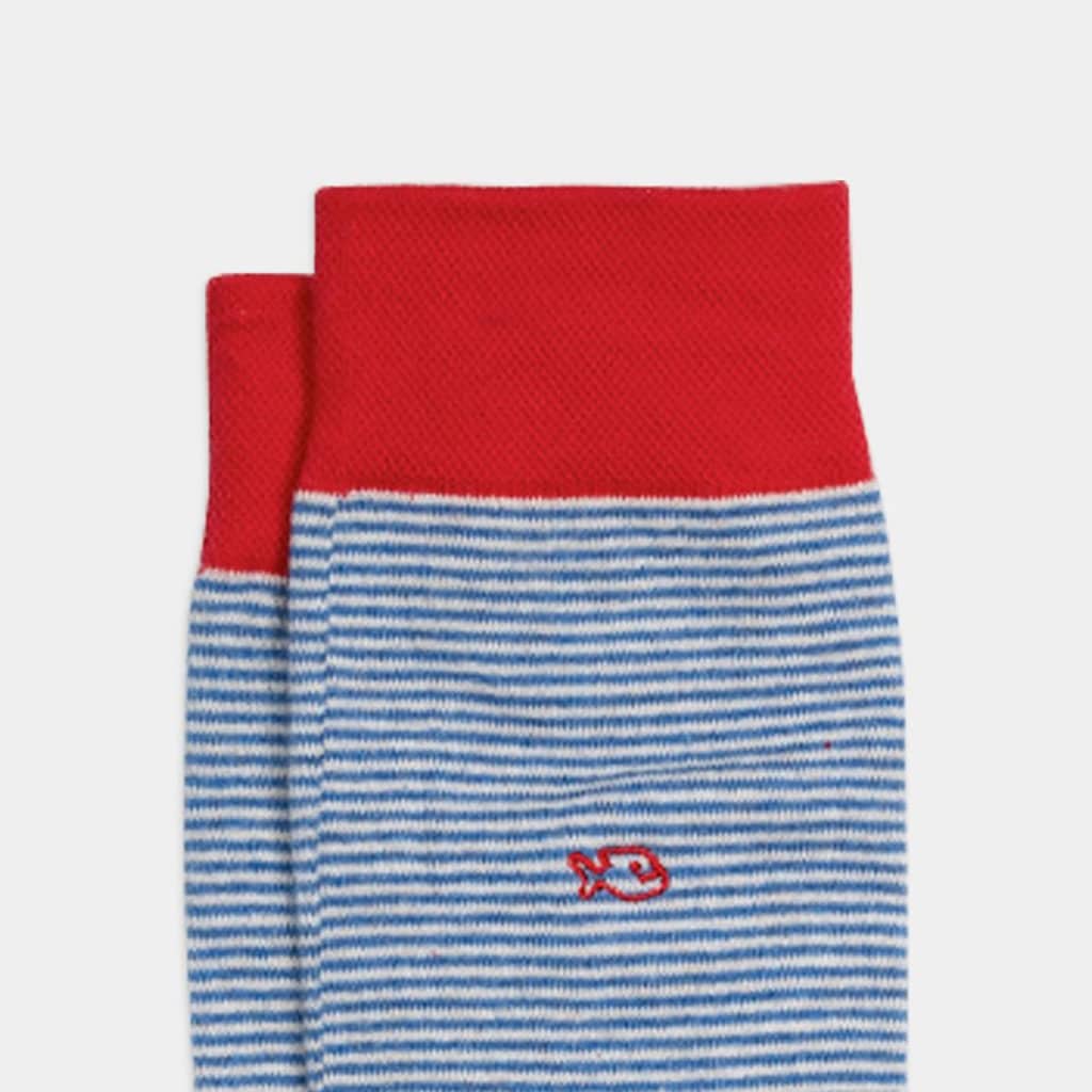 Une paire de chaussettes en coton peigne rayées citadine Billybelt, vue de face sur fond blanc