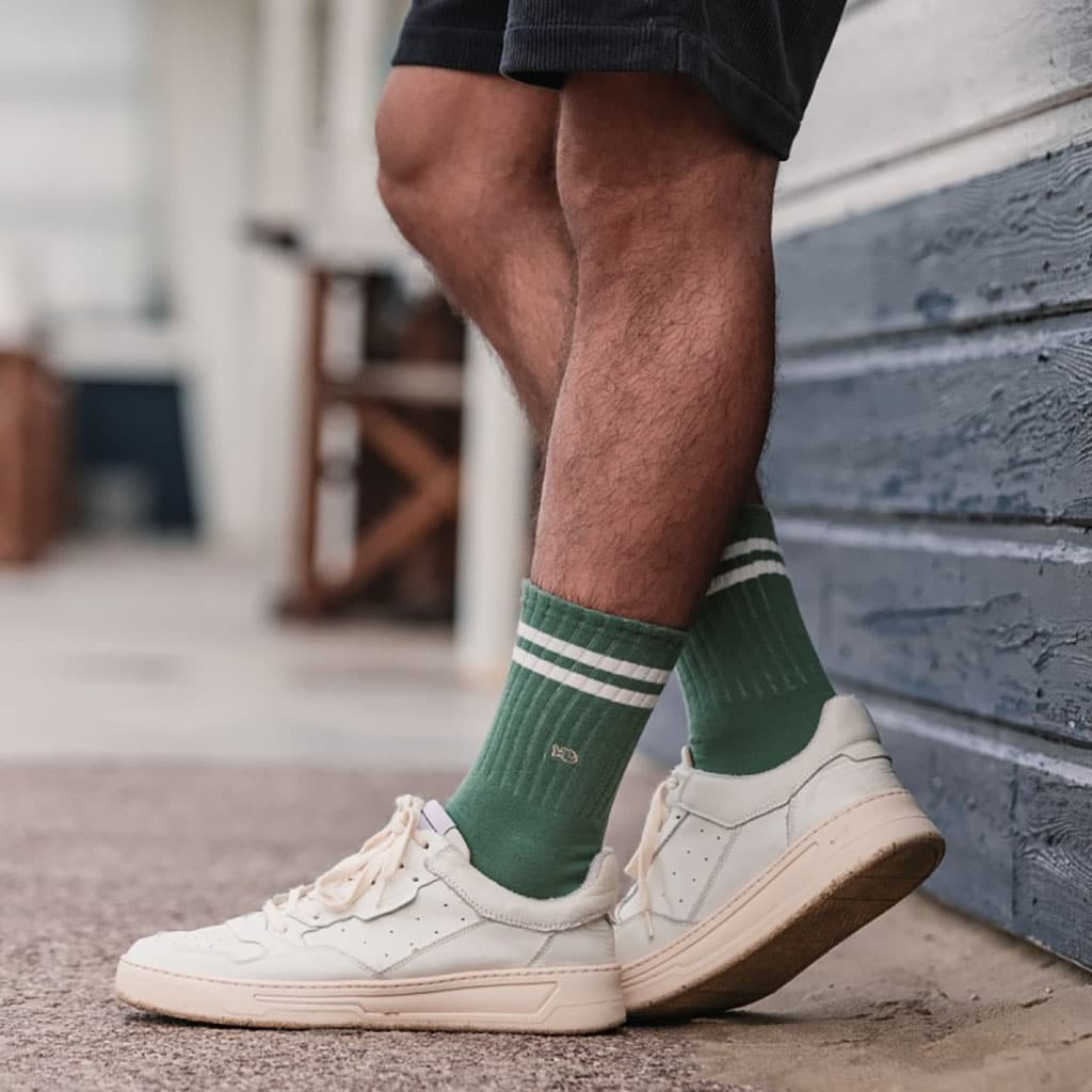 Une paire de chaussettes en coton peigné rétro Billybelt, ambiance porté