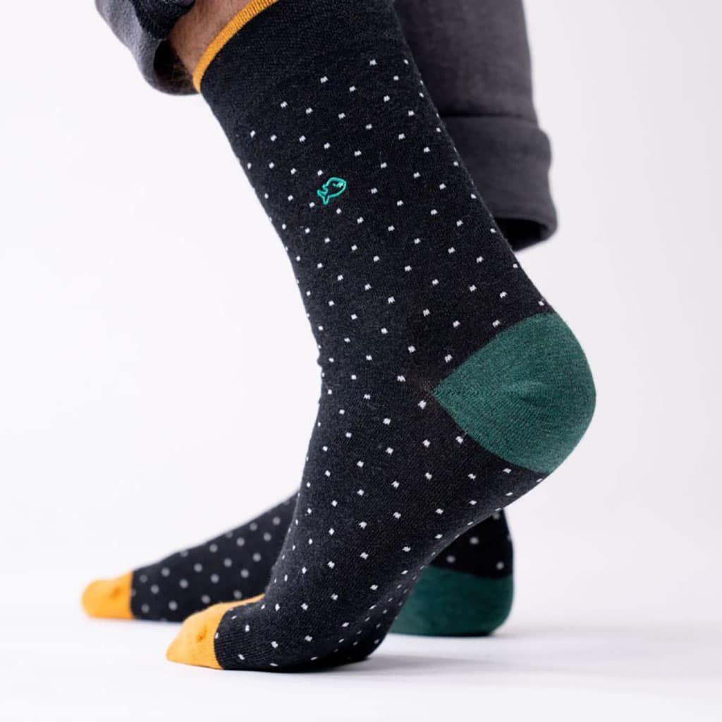Une paire de chaussette en coton peigne square Billybelt, vue de derrière sur fond blanc