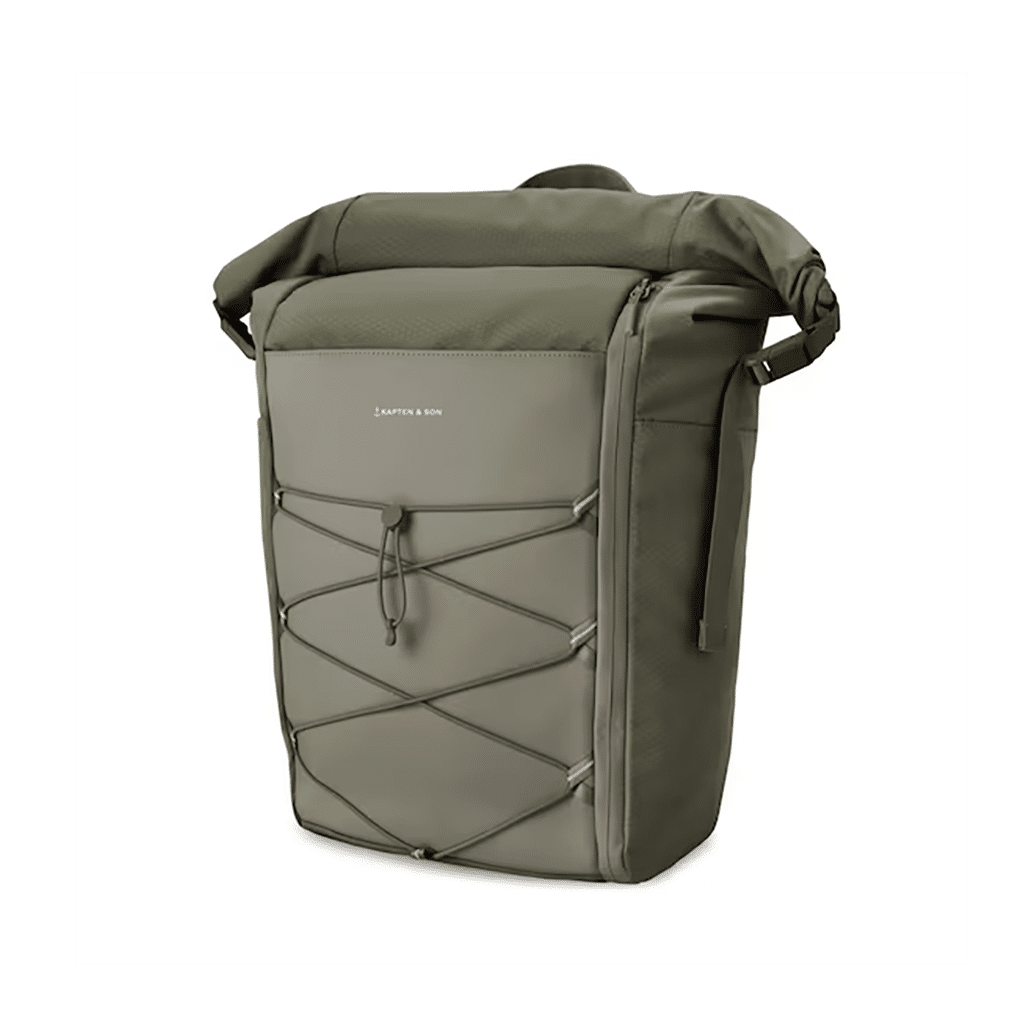 un sac à dos Yoho forest green Kapten & Son, vue de face sur fond blanc