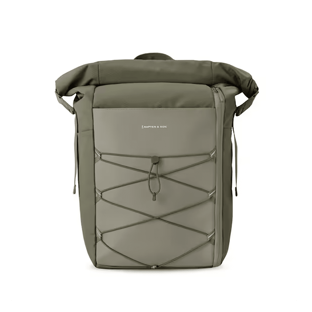 un sac à dos Yoho forest green Kapten & Son, vue de face sur fond blanc