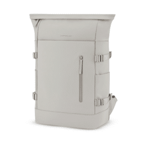 Un sac à dos beige Kapten & Son, vue de face sur fond blanc