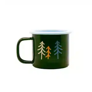 Petit Mug En Email Forêt Roadtyping sur fond blanc de face