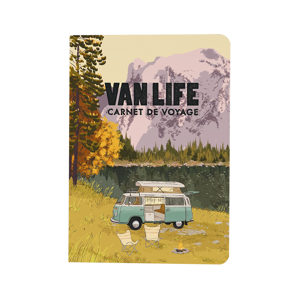 Carnet de voyage van life - Votre guide pour l’aventure sur la route, Aventura Edition, vue de face sur fond blanc