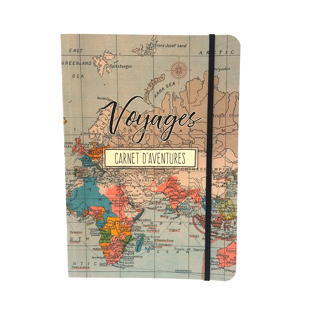 Carnet d’aventures voyages - un compagnon pour explorer le monde autrement, Aventura Edition, vue de face sur fond blanc