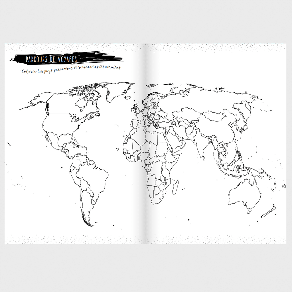 Carnet d’aventures voyages - un compagnon pour explorer le monde autrement, Aventura Edition, vue de face, ouvert, sur fond gris