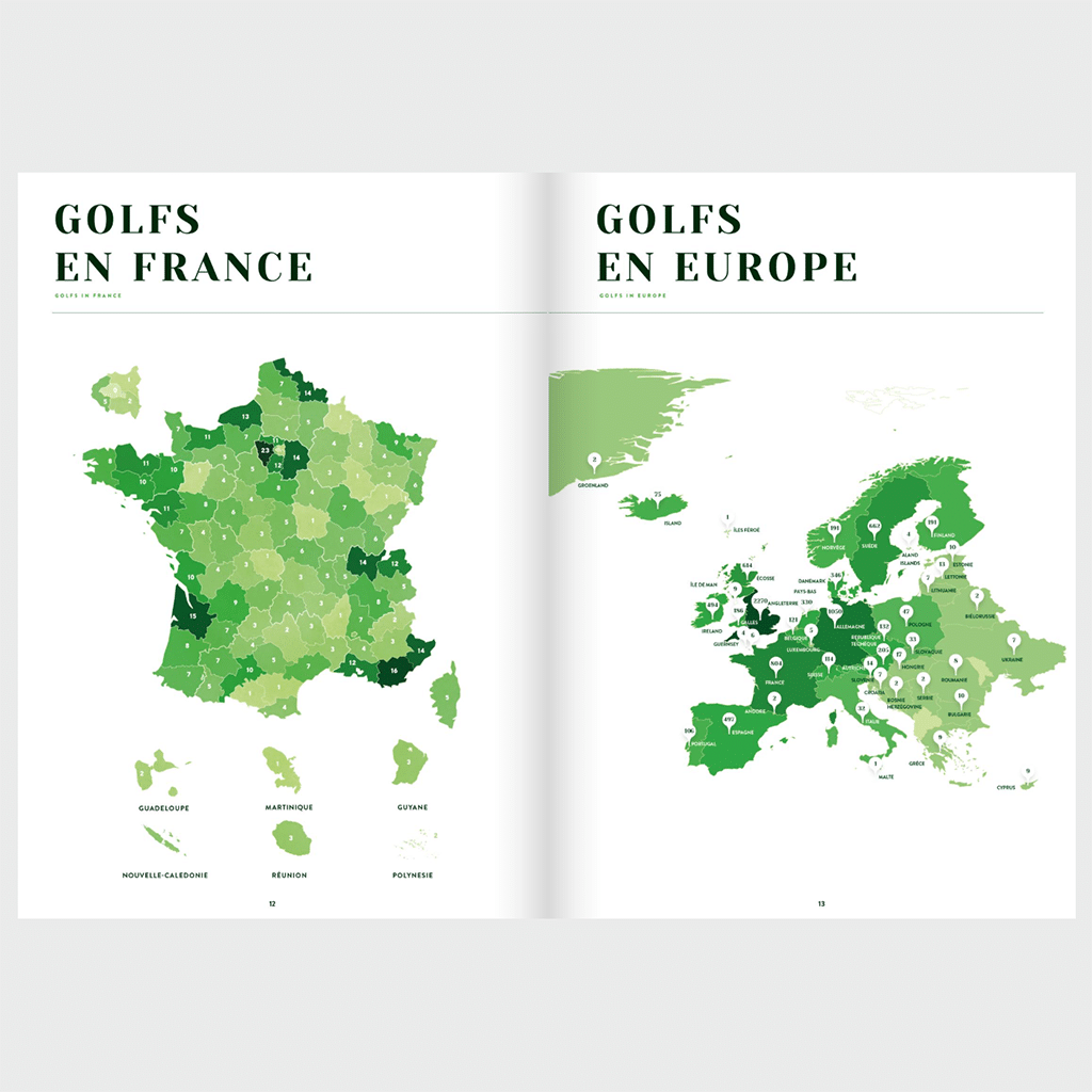 Carnet de golf - Le compagnon idéal pour vos souvenirs, Aventura Edition, vue de face, ouvert, sur fond gris