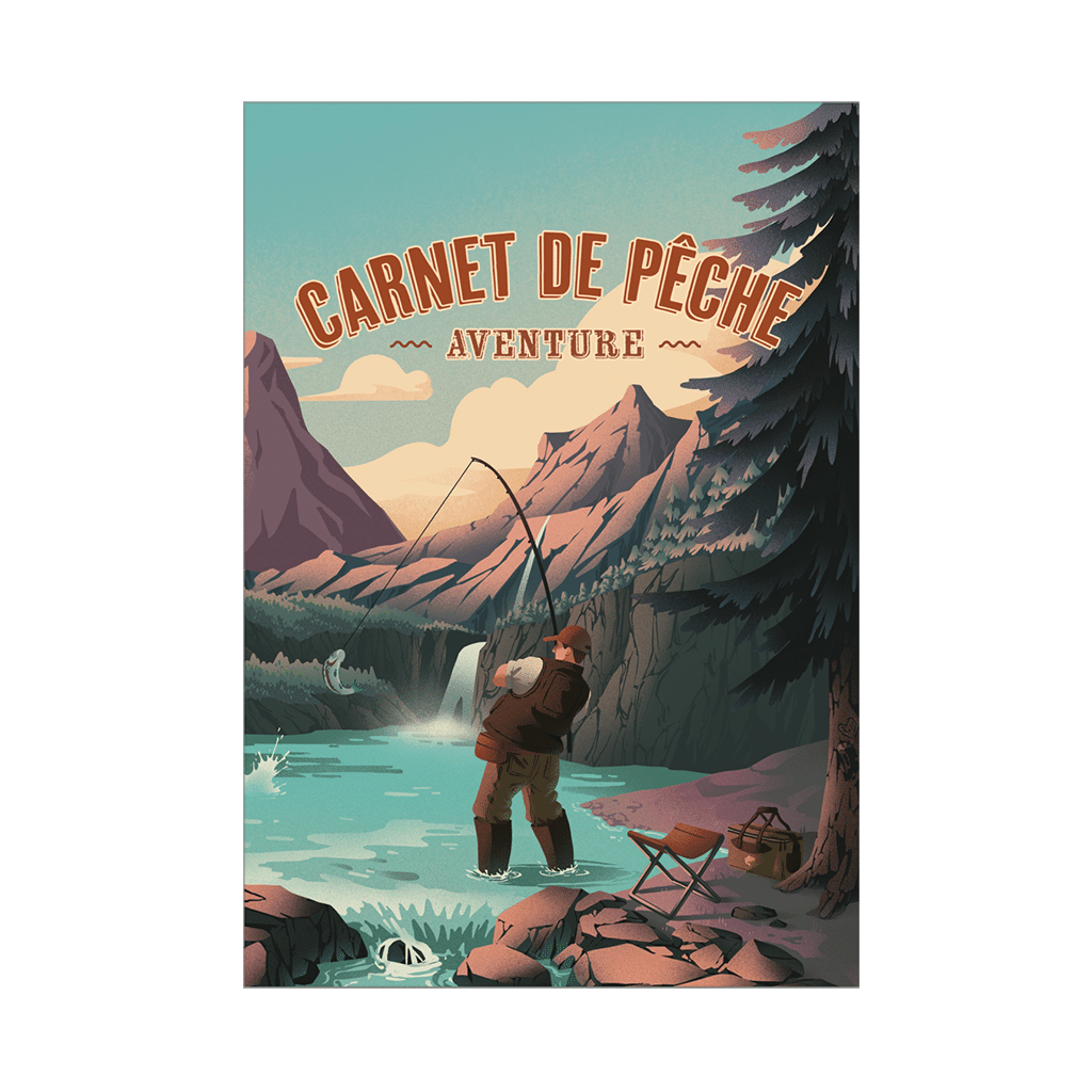 Carnet de pêche - un compagnon incontournable pour les pêcheurs, Aventura Edition, vue de face sur fond blanc