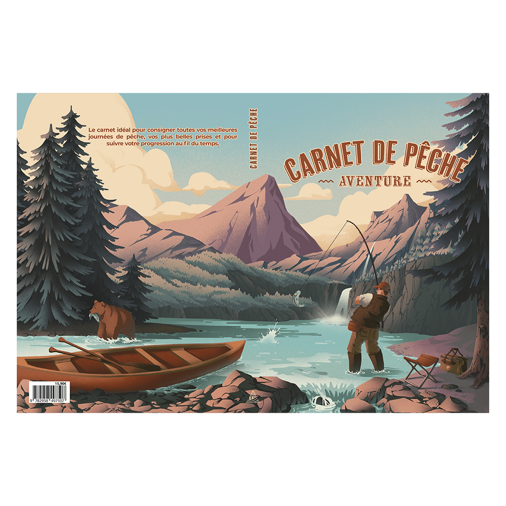 Carnet de pêche - un compagnon incontournable pour les pêcheurs, Aventura Edition, vue de face sur fond blanc