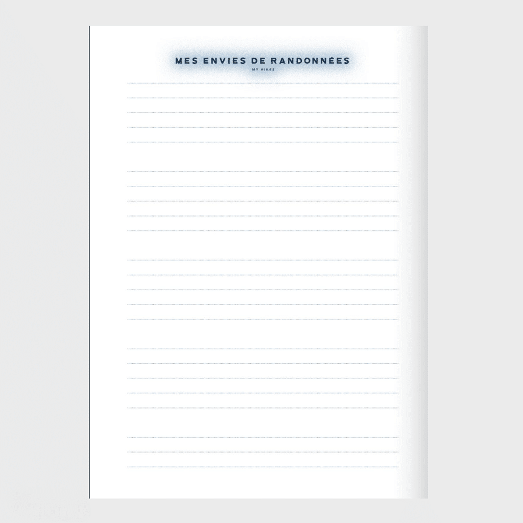 Carnet de Randonnée – La Mémoire de Vos Aventures, Aventura Edition, vue de face ouvert sur fond gris