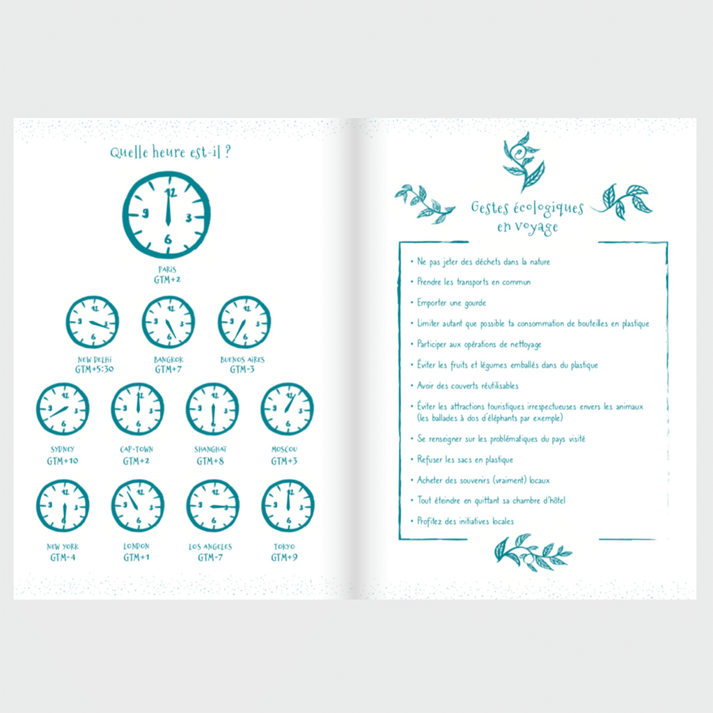 Journal d’aventures voyages pour enfant : Le compagnon idéal pour leurs découvertes, Aventura Edition, vue de face, ouvert, sur fond gris