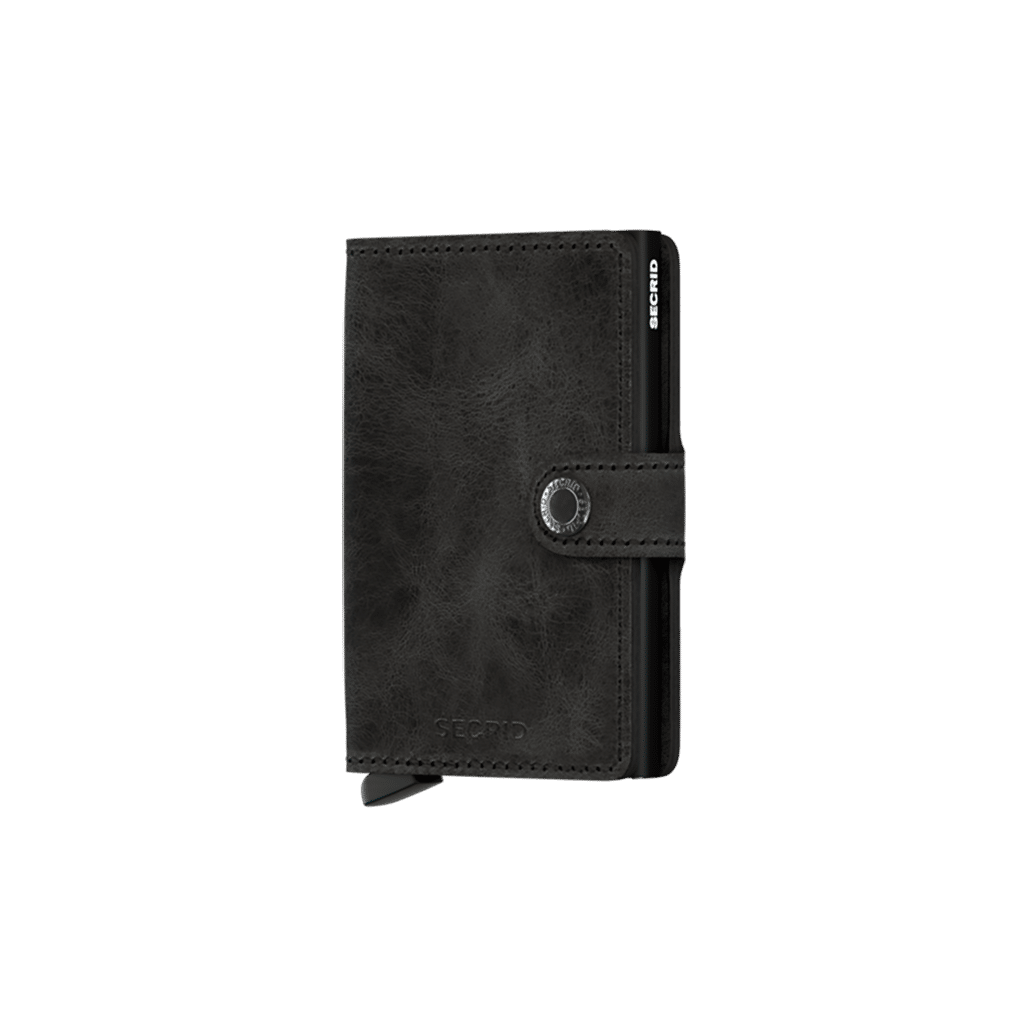 Miniwallet Vintage Black : Élégance et Compacité, Secrid, vue de face sur fond blanc