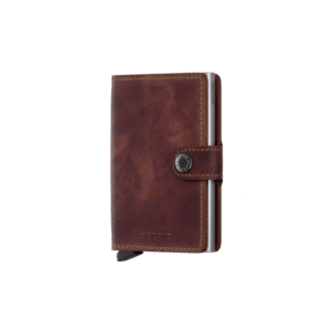 Miniwallet Vintage Brown : Élégance et Compacité, Secrid, vue de face sur fond blanc