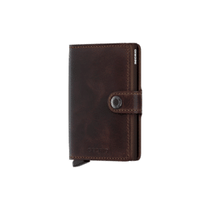 Miniwallet Vintage Chocolate : Élégance et Compacité, Secrid, vue de face sur fond blanc