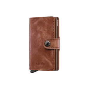 Miniwallet Vintage Cognac-Brown : Élégance et Compacité, Secrid, vue de face sur fond blanc
