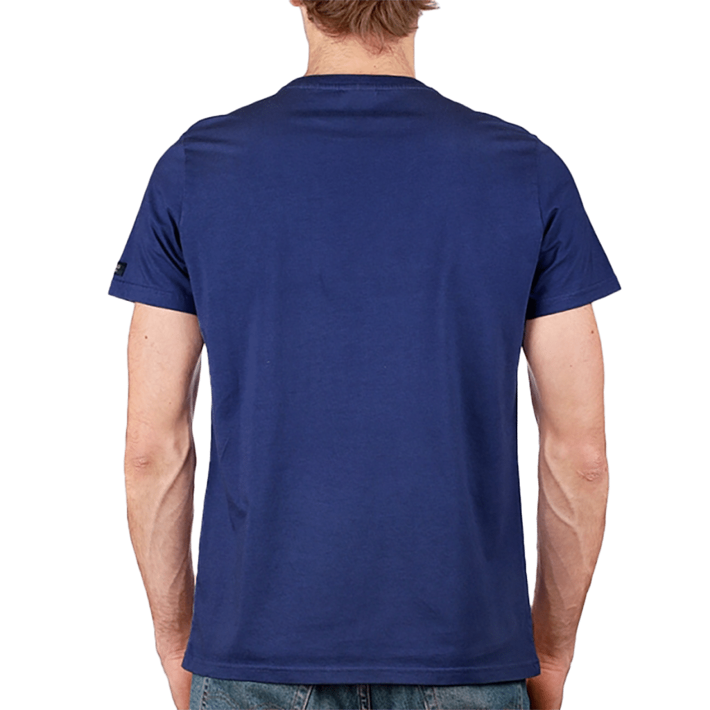 T-shirt Aventurier des Mers bleu océan : Confort et Style, Stered, vue de dos sur fond blanc