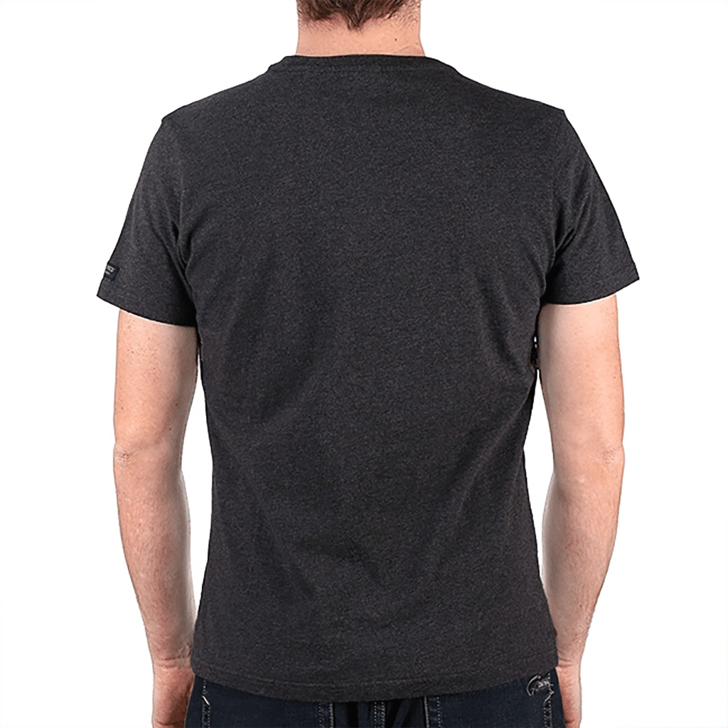 T-shirt Garde-Côte Gris Chiné : Élégance et confort au quotidien, Stered, vue de dos sur fond blanc