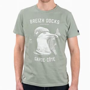 T-shirt Garde-Côte Olive : Élégance et confort au quotidien, Stered, vue de face sur fond blanc