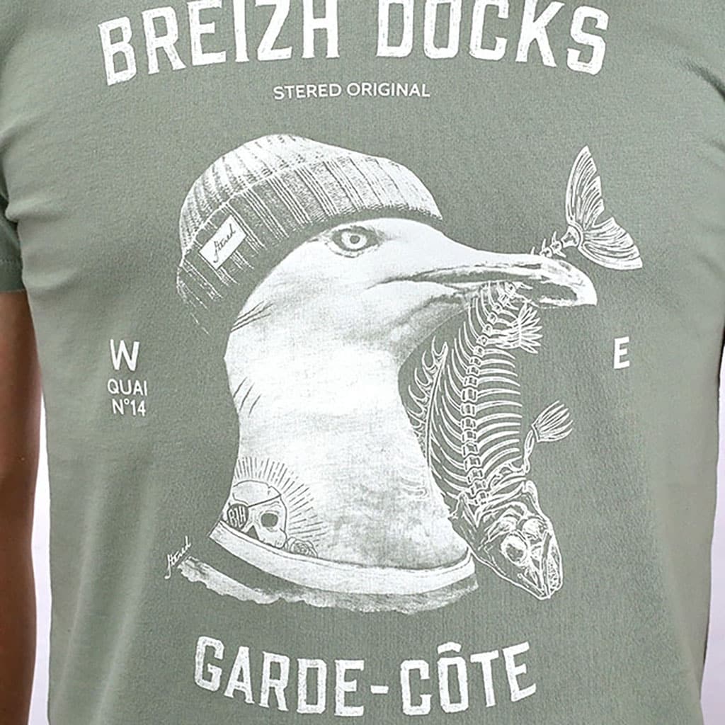 T-shirt Garde-Côte Olive : Élégance et confort au quotidien, Stered, zoom sur le motif