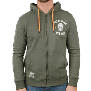 Veste zippée Aventurier des Mers kaki, Stered, vue de face sur fond blanc