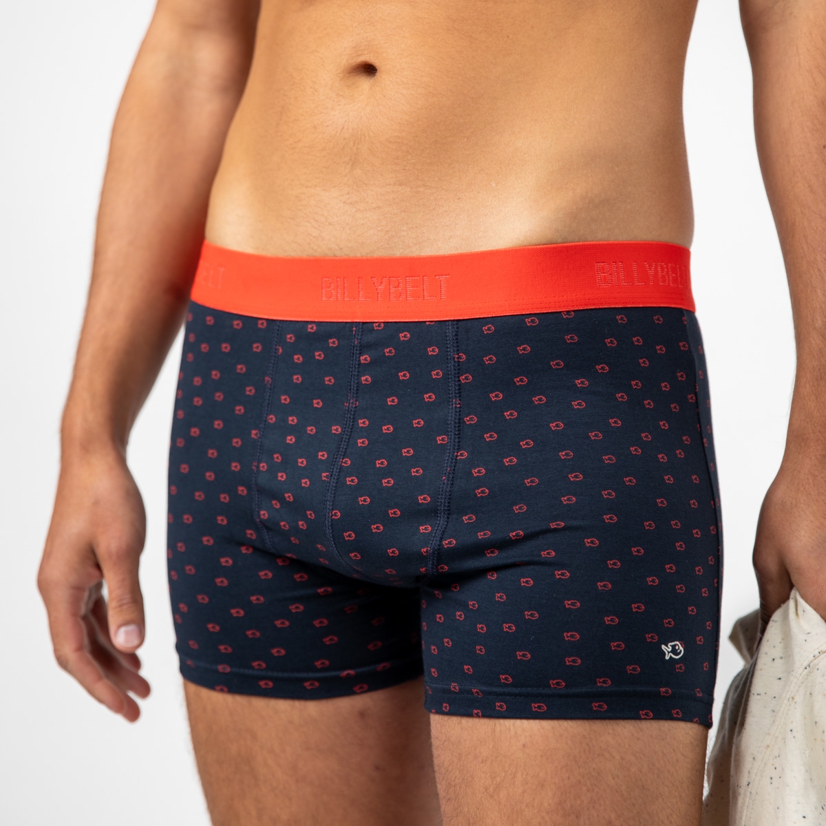 Boxer en coton biologique Billy Red – - Billybelt - Porté