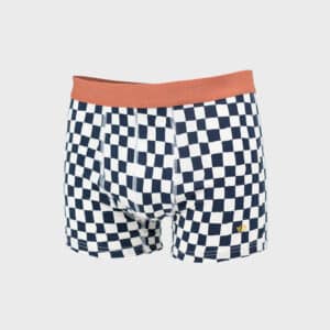 Boxer en coton biologique « Checked » – Billybelt - Vu de face sur fond blanc