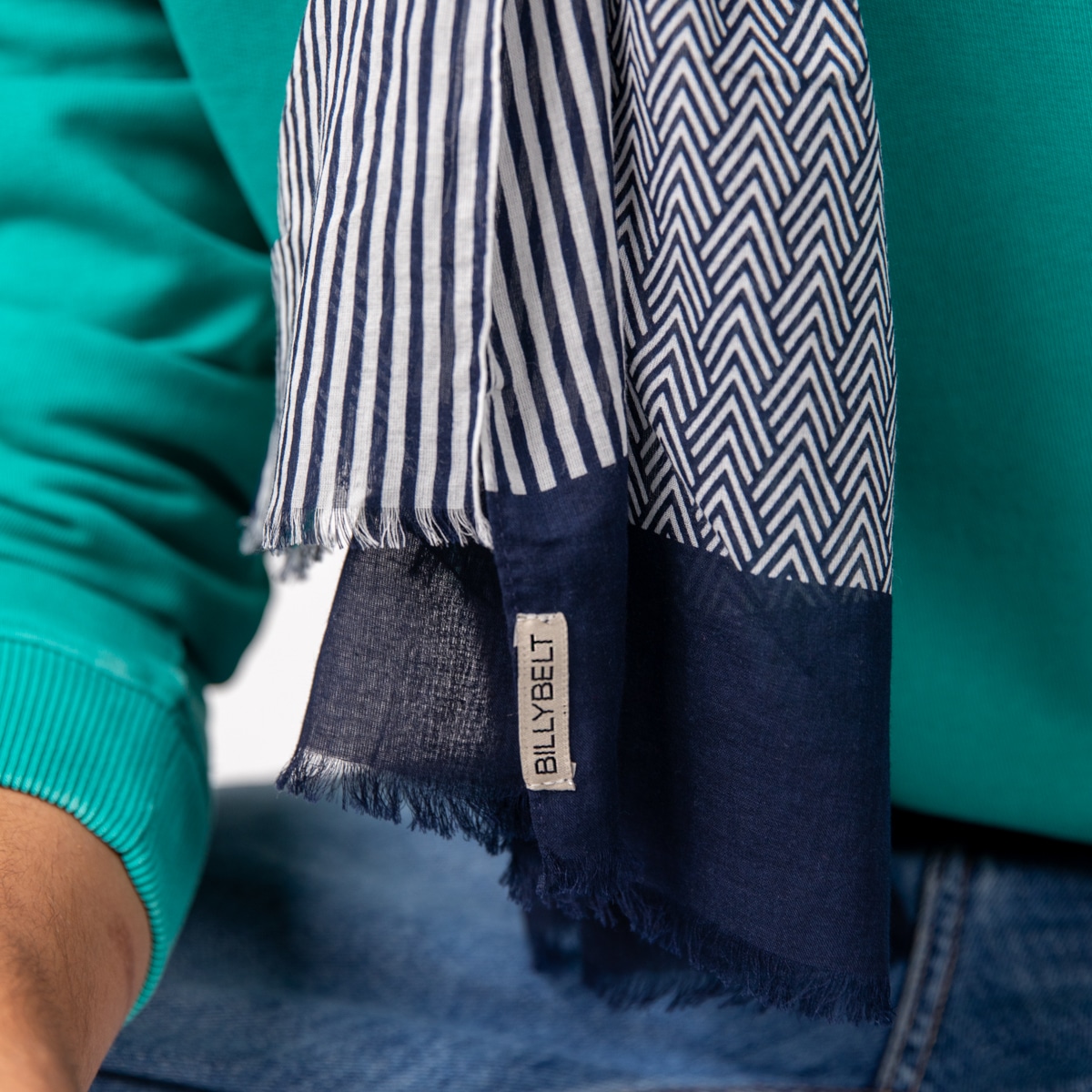 Foulard Dinard - 100% coton biologique – Billybelt - Porté