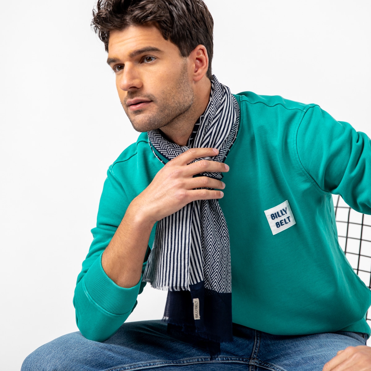 Foulard Dinard - 100% coton biologique – Billybelt - Porté