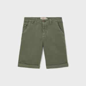 Short en 100% coton biologique First Horizon – Kaki – Billybelt - Vu de face sur fond blanc