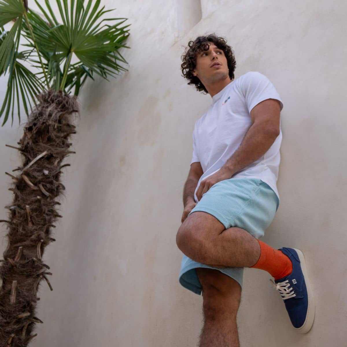 Short en velours Beach Horizon - Bleu clair - Billybelt - Porté