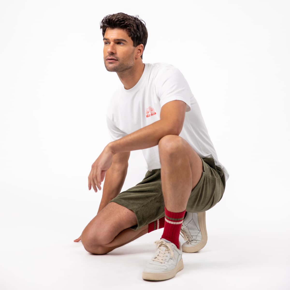 T-shirt 100 % coton biologique Billyclub – Blanc – Billybelt - Porté
