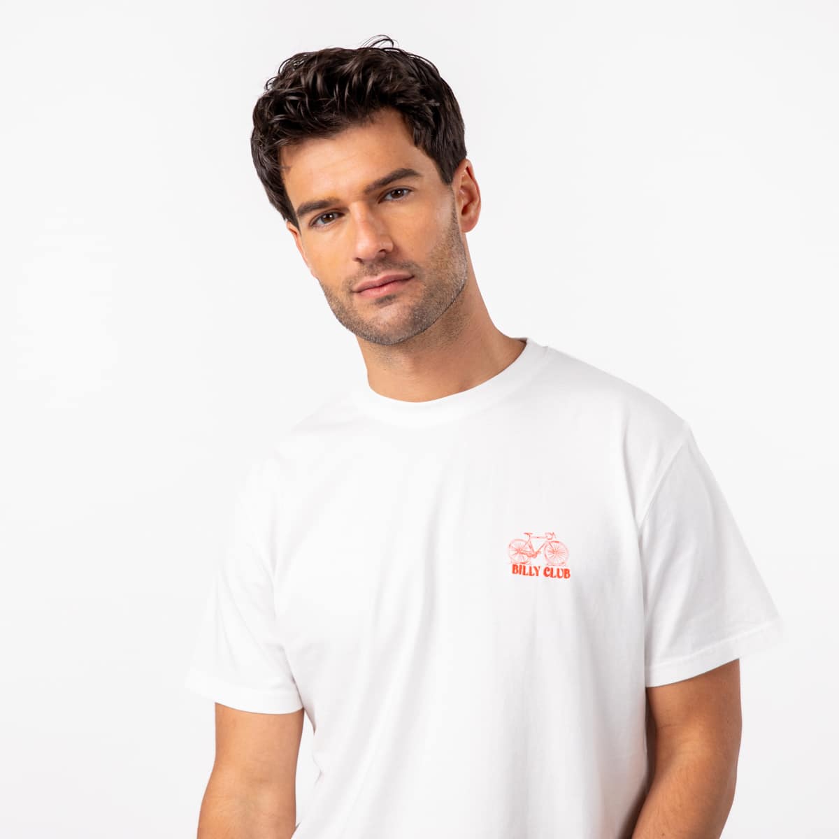 T-shirt 100 % coton biologique Billyclub – Blanc – Billybelt - Porté