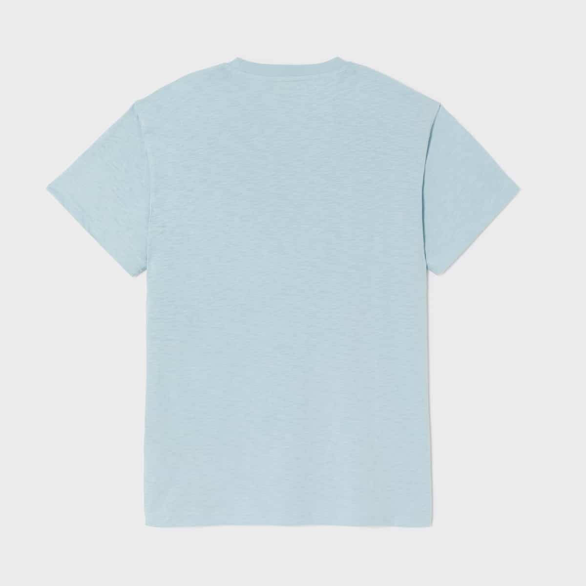T-shirt 100% coton biologique Surfeur - Bleu clair – Billybelt - Vu de dos sur fond blanc