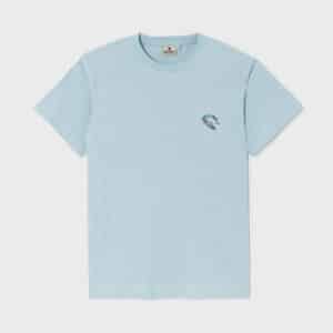 T-shirt 100% coton biologique Surfeur - Bleu clair – Billybelt - Vu de face sur fond blanc