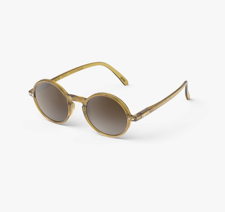 Lunettes de soleil #G - Golden Green – Izipizi - Vues de côté sur fond blanc